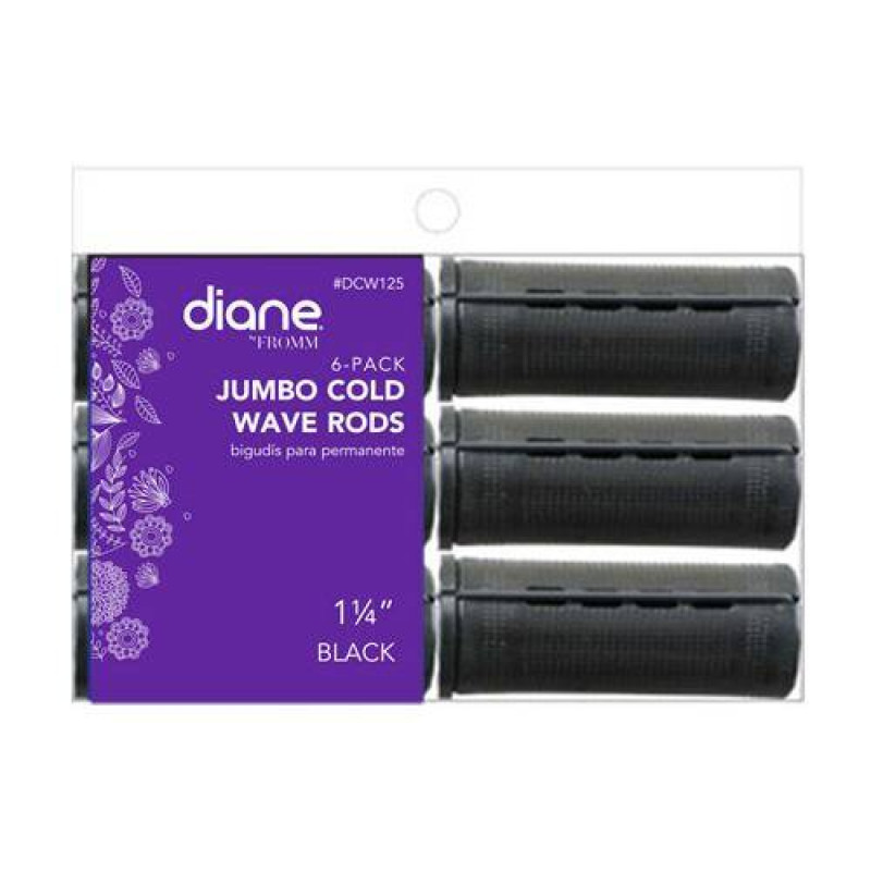 DIANE  PERM RODS  BLACK 1 1/4" 6PK