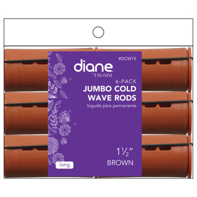 DIANE PERM RODS  BROWN 1-1/2" 6PK