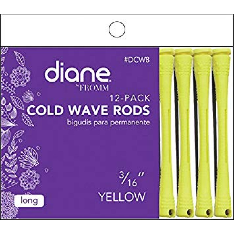 DIANE PERM RODS  YELLOW 3/16" 12PK